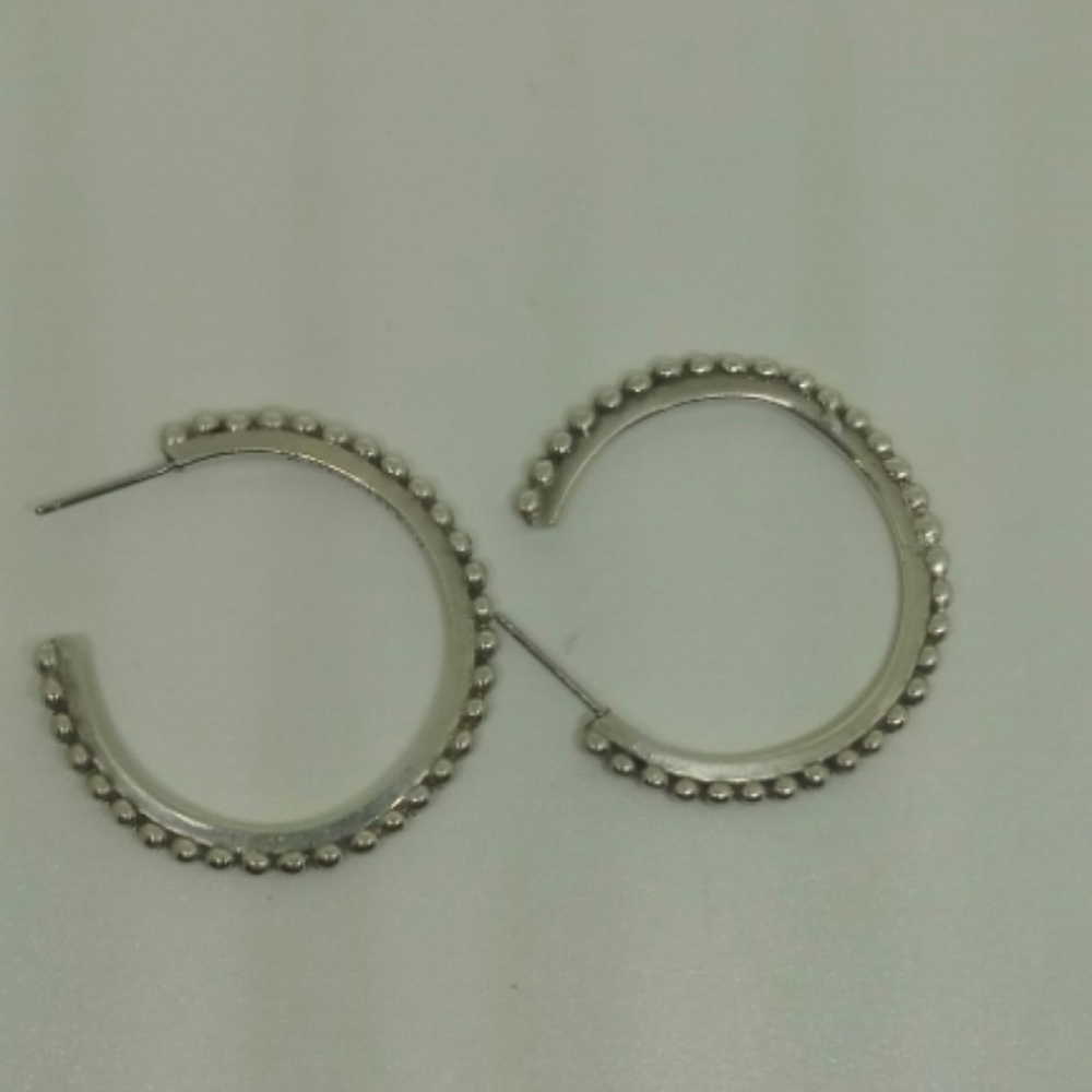 Vintage Mexico Sterling Silver Hoop Earrings HOB